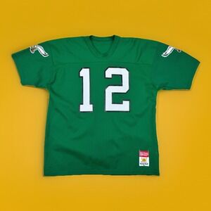 Vintage 80s MacGregor Sand Knit Eagles #12 Jersey XL‎ Green NFL Mesh USA